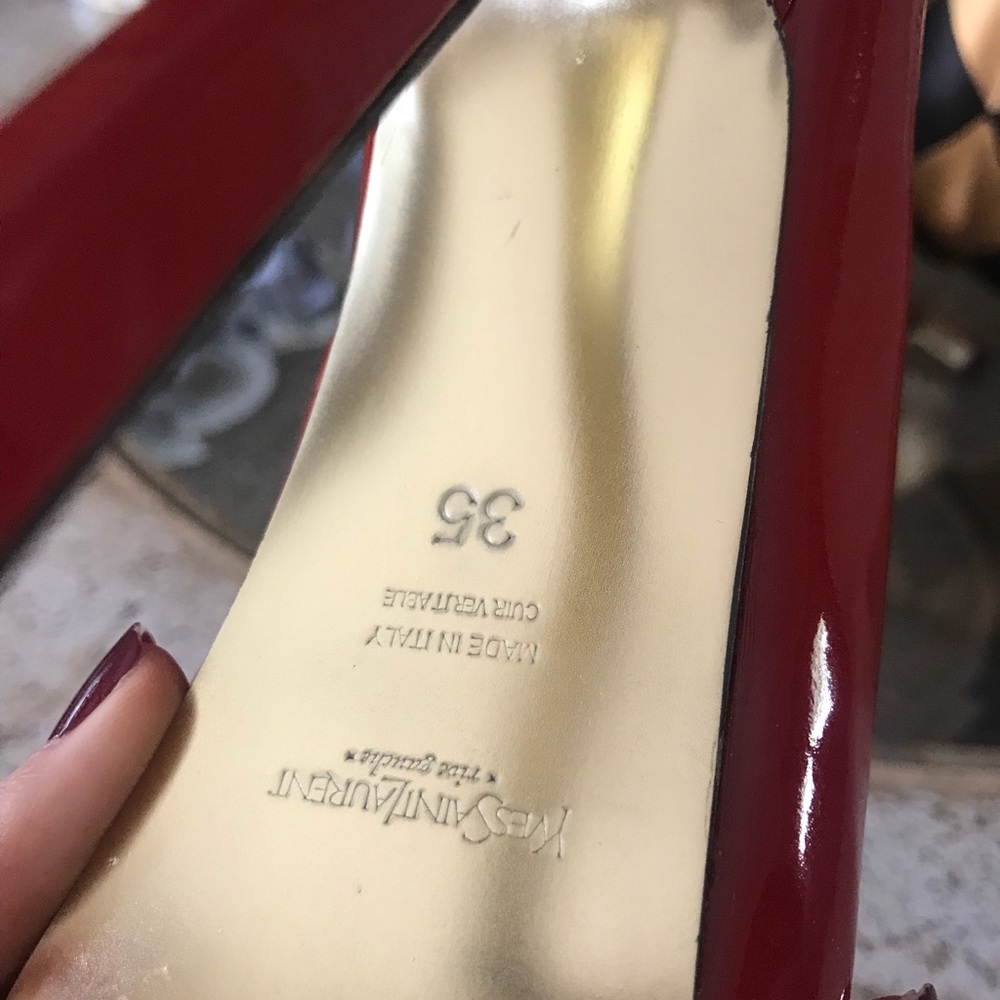 🍒YSL Yves Saint Laurent Red Platform Heels - Picture 7 of 7